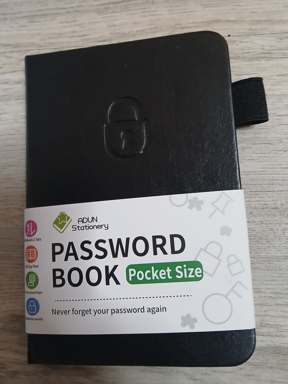 Password Book Pocket Size - Black